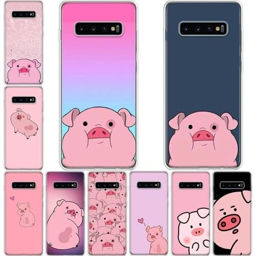 Pink pig cute Phone Case For Samsung Galaxy A71 A70 A51 A50 A41 A40 A30 A21 A10 A01 A90 A20S A20E A10S M30S A6 A7 A8 A9Plus Cove