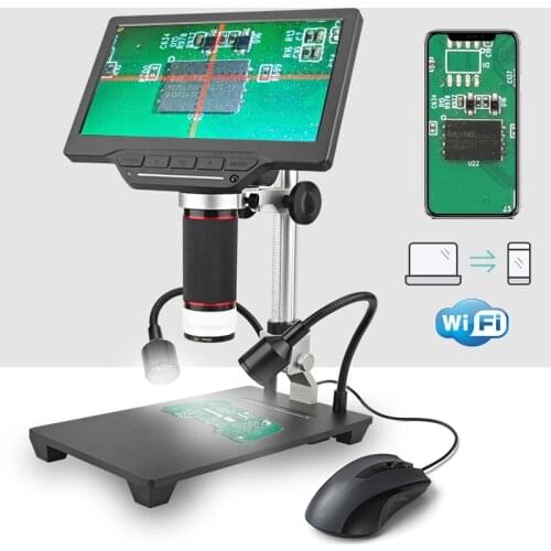3D 1080P 528X 16MP USB HDMI Video Digital Microscope HD 7 inch LCD TF Storage For PCB Soldering Repair Inspection
