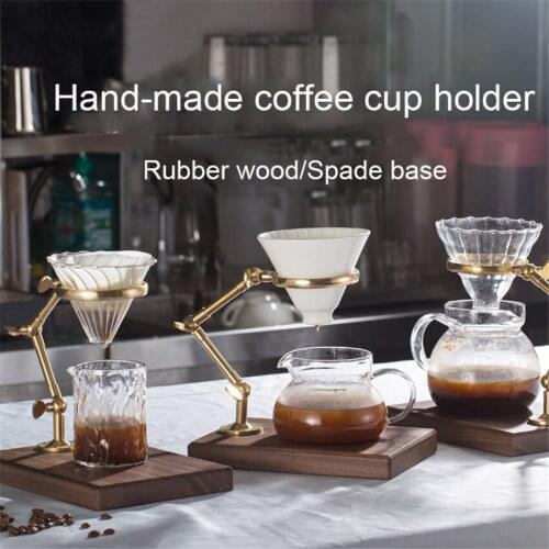 Coffee Filter Holder Wood Base Adjustable Coffee Filter Brewing Stand Barista Coffee Dripper Stand Holder Rack Coffee Accessory