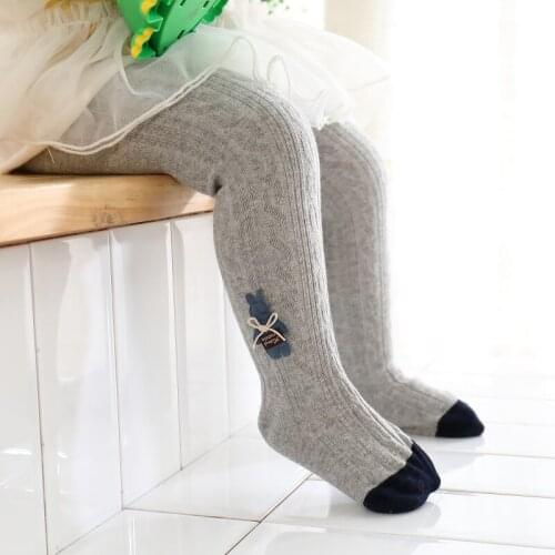 Kids Girls Cotton Ribbed Pantyhose Toddler Children Spring Autumn Rabbit Knit Warm Tights Newborn Infant Pants Baby Accessories