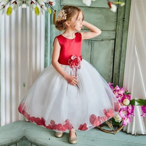 2021 Kids Tutu Birthday Princess Party Dress for Girls Summer Frocks Flower Children Elegant Dress for Girl Baby Girls Clothes