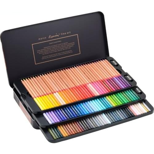 Marco Reffine Oil Color Pencil 24/36/48 Colors Prismacolor Wood Colored Pencils for Artist Sketch Drawing School Office Supplies