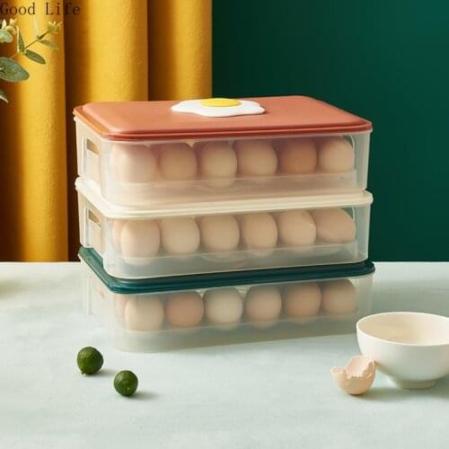 Kitchen 28 Grids Refrigerator Egg Box Fresh-Keeping Box Plastic Portable Food Storage Storage Box Egg Tray