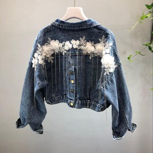 Denim Jacket Women New Autumn Womens Jean Jackets Short Casual Denim Jacket 2019 Women Coat Long Sleeve Outerwear