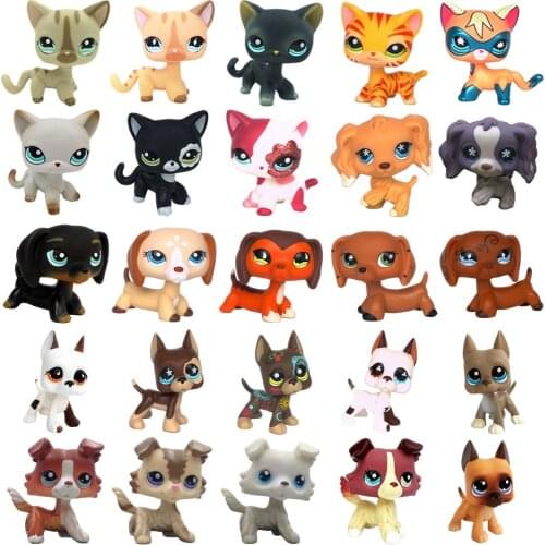 LPS CAT rare pet shop cute toys cat collection stand short hair kitten dachshund dog collie great dane spaniel original figure