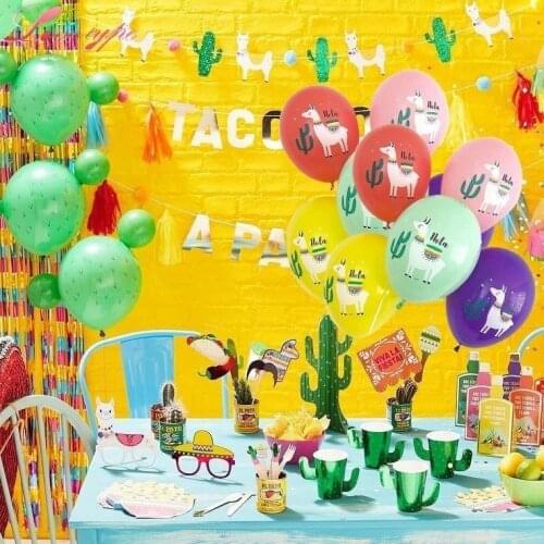 1Set Mexican Party Foil Balloon Summer Final Fiesta Cactus Banner Wedding Birthday Bachelorette Party Decoration Supplies