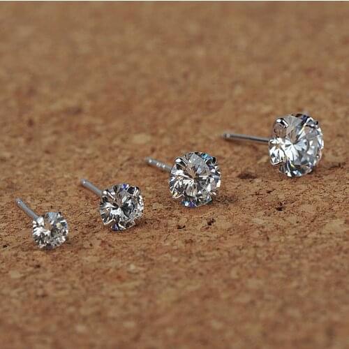 Cute Girls Tiny Zirconia Stud Earrings For Women Blingbling Crystal Earings With Stones Female Brinco Jewelry Wedding Party Gift