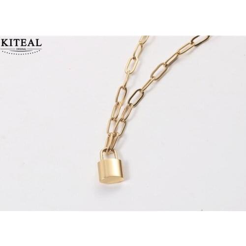 KITEAL Fashion Design Gold color Perfume women necklaces & pendants lock perfume women Costume Jewellery
