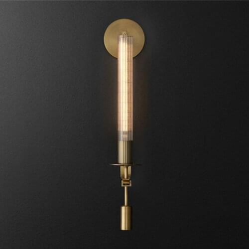 American Country Retro Brass Bedside Led Wall Lamps Bronze Foyer Hotel Bedroom Aisle Stairs Surface Mount Wall Light Luminaire
