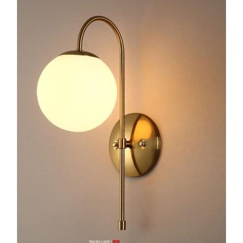 Post Modern Contracted Corridor Wall Lights Bedroom Wall Lamp White Glass Bedsides wall lights Mirror Wall Lighting Fixtures