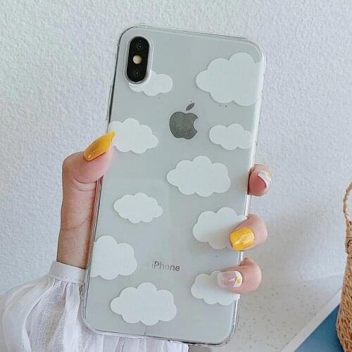 Cloud Print Transparent Phone Case For IPhone 12 11 Pro MAX Xs Xr 6s 7 8 Plus SE2020 Clear TPU Back Cover