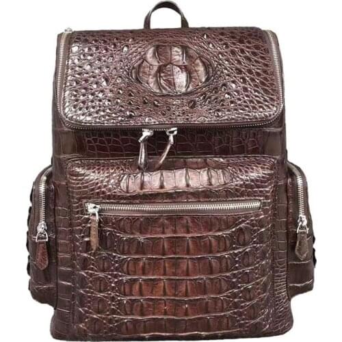 YL0092 Crocodile Quality Real Leather Luxury Backpack Men Famous Brands High Quality Fashionable Mens bag