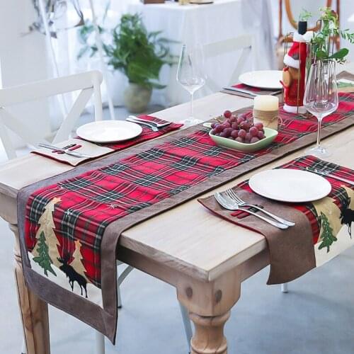 Christmas Tablecloth Kitchen Dining Table Decorations Santa Claus Print Home Rectangular Party Table Covers Christmas Ornaments