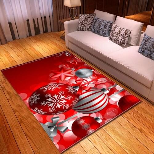 Christmas Pattern Living Room Carpet Home Childrens Bedroom Floor Decoration Rug Kitchen Kids Bath Hallway Balcony Non-Slip Mat