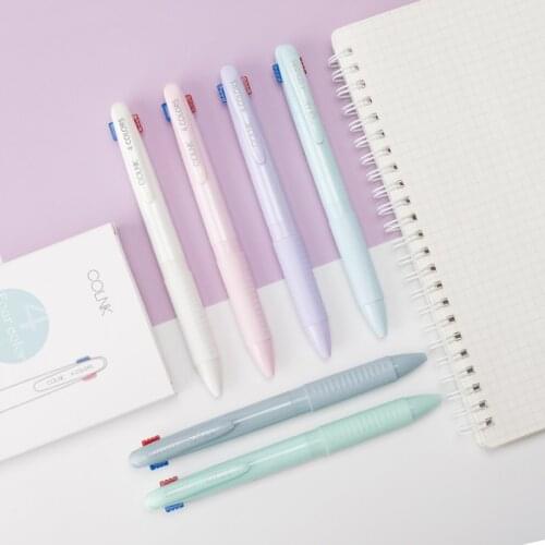 1PC Macaron Color Ball Pen 4Color Ballpoint Press Type Writes Smoothly Lovely Stationery Cute School Supply Random Color
