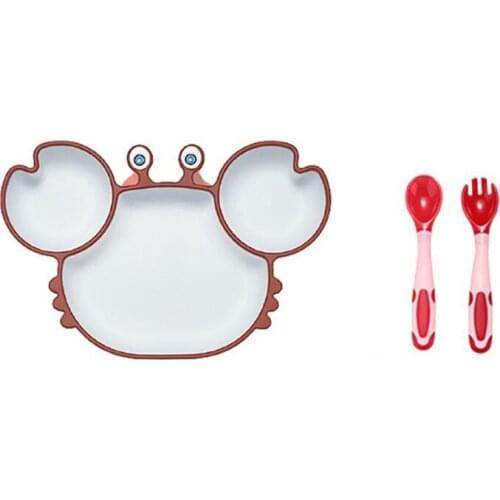 Silicone Baby Dishes for Childrens Tableware Plate Non-Slip Baby Feeding Bowl BPA Free