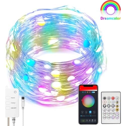 5/10M Tuya WIFI LED String Lights Colorful RGB IP65 Fairy Light Waterproof Music Sync Night Light Works With Alexa Google Home
