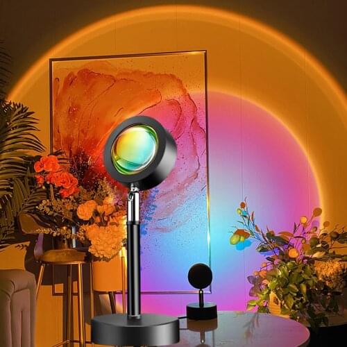 Sunset Lamp LED Atmosphere Rainbow Lamp for Living Photo INS Background Decoration Galaxy Projector USB Operate Colorful Lamp