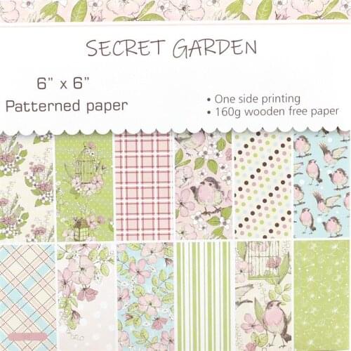 YPP CRAFT 12pcs Secret Garden Scrapbooking Pads Paper Origami Art Background Paper Card Making DIY Scrapbook Paper Craft
