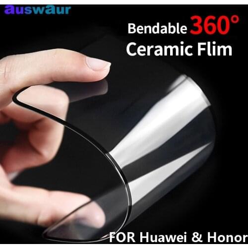 Anti-breaking Edge Ceramic Film Full Cover for Huawei P30 P40 Lite P20 Screen Protector Glass for Mate Honor 30 20 10 8X 9X