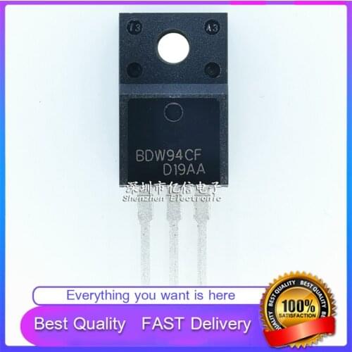 10Pcs/Lot New Original BDW94CF BDW94 PLASTIC-SEALED Triode DIRECT PLUG TO-220F Good Quality