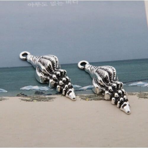 10pcs Silver Color Conch Shell Charms Pendant Fit Diy Bracelet Necklace Beach Jewelry A2607/A3332