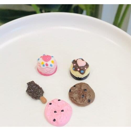 20pcs/lot Cookie Cake Flatback Figurine DIY Accessories Fit Phone Case Scrapbook Decor Home Craft Cabochon