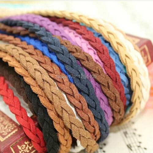 3m/piece) 6mmx2.5mm DIY Jewelry Findings multilayer Flat Woven Velvet Braided cord Soft texture necklace&bracelets cords