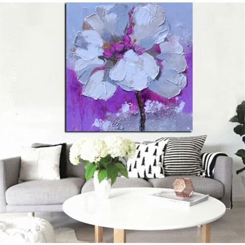 Print Abstract Floral Flower Oil Painting on Canvas Orchid Poster Minimalist Modern Wall Picture For Living Room Sofa Cuadros