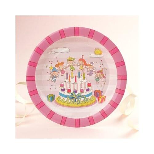 Free shipping 50pcs/lot Childrens birthday party paper plate birthday cake plate Disposable tableware party paper plate