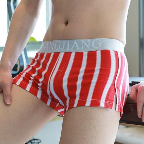 Striped Boxer Man Cotton Elastic Mens Boxers for Women Breathable Brief U Pouch Sexy Men Underwear Boxer Shorts Set Mens