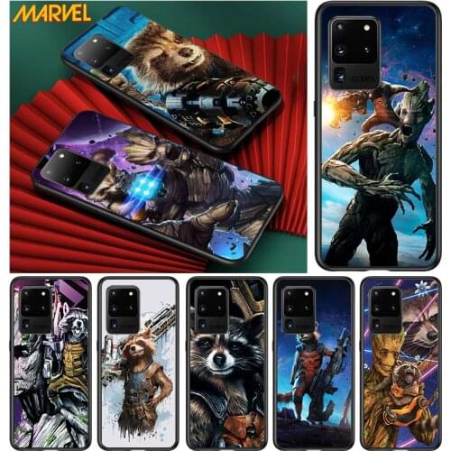 Rocket Raccoon Marvel for Samsung S20 FE Ultra Plus A91 A81 A71 A51 A41 A31 A21 A11 A72 A52 A42 A22 Soft Black Phone Case