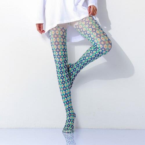 Color Pop Cool Pattern Printed Women Pantyhose Dropship And Bulk