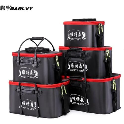 Hot Sale 11/19/23/28/35L Collapsible Folding Thicken Live Fishing Box EVA Tank Bucket Camping Outdoor Bag Tackle Fishbox
