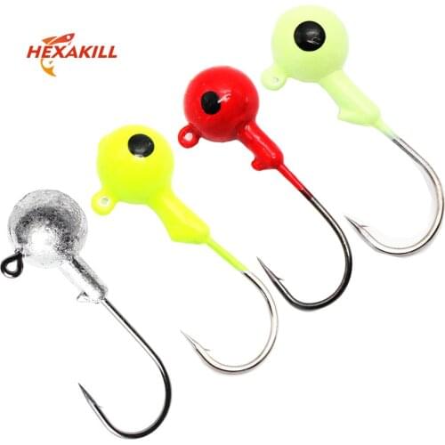 Hexakill 3.5g 5g 7g 10g 14g Jig Head Multicolor Fishing Tackle Hooks lead head hook suit Soft bait Red Worms EarthWorm Soft Lure