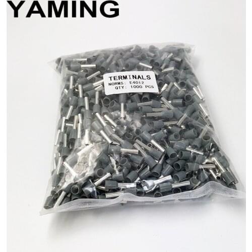 4mm2 E4012 Tube insulating Insulated terminals Cable Wire Connector Insulating Crimp Terminal 1000PCS/Pack