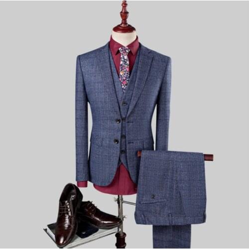 2019 Tailor-made Plaid Suit Slim Fit Fashion Leisure Wedding Suits For Man Business Tuxedo JACKET VEST Costume Homme Ternos 3PCS