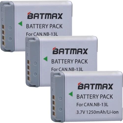 3Pc 1250mAh NB-13L NB13L Rechargeable Li-ion Battery NB 13L for Canon PowerShot G1 X Mark III G5X G7X G9X G7 X Mark II SX720 HS