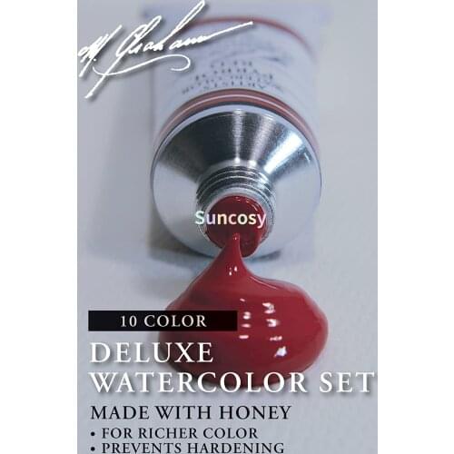 M. Graham GRM-33-10SET Intermediate 10-Color Watercolor Paint Set, 1/2-Ounce Tube