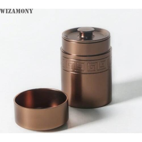 WIZAMONY Small Tea Can Canister 70ml Colorful for Tea Stainless Steel Sealed Caddy for Travel Auminum Alloy