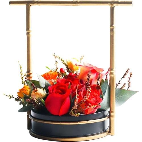 European Style Metal Flower Baskets Flower Arrangements Ornaments Dried Flowers Pots Wrought Iron Portable Fleshy Flower Pot