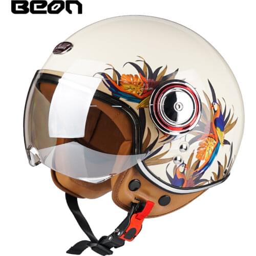 BEON 110B Motorcycle Retro Helmet racing Open Face Vintage ECE Scooter Moto Bike Helmets Men Women Motorcycle street Helmets