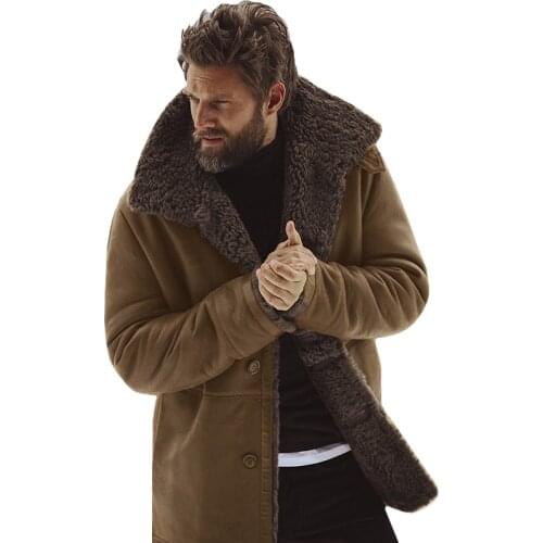 Plus Size Mens Jacket Winter Plus size Velvet Thicken Warm Coat jacket men fashion Faux Fur Casual Lapel casacas para hombre