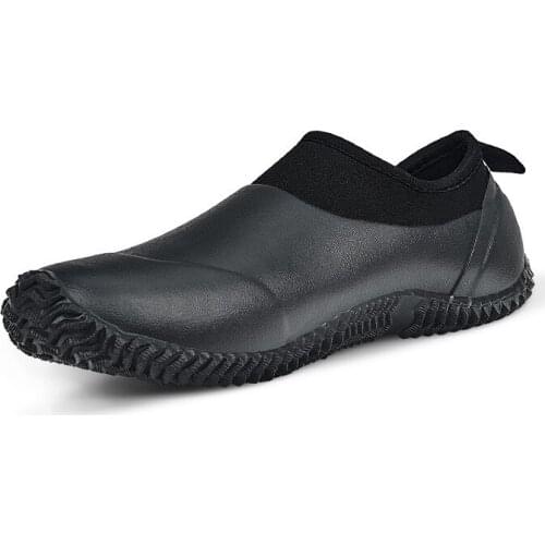 Rainshoes Cowpole Rain Boots Mens Rainshoes Short Tube Low-Top Rain Shoes Rubber Waterproof Fishing Non-Slip