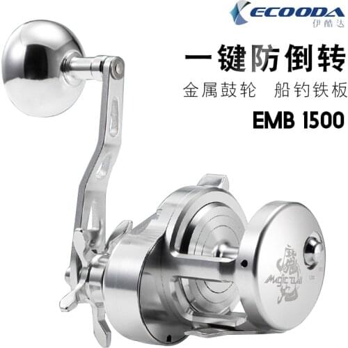 ECOODA New Fishing Reel EMB1500R/L Max Drag 15kg Bait Casting Reel 6.2:1 High Speed Metal Jigging Fishing Reel Boat Reel