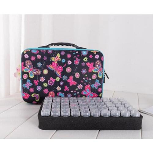New 60 bottles of diamond painting accessories container storage bag box suitcase diamond embroidery tool butterfly handbag