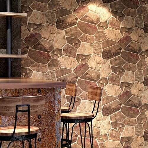 Fugu 3d Brick Stone Stone Pattern Art Stone Wallpaper Bar Hair Salon Coffee Restaurant Industrial Wind Wallpaper