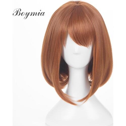Boymia Synthetic Hair Cosplay Wig My Hero Academia Liri Ochako Short Fluffy Hair Bobo Wig