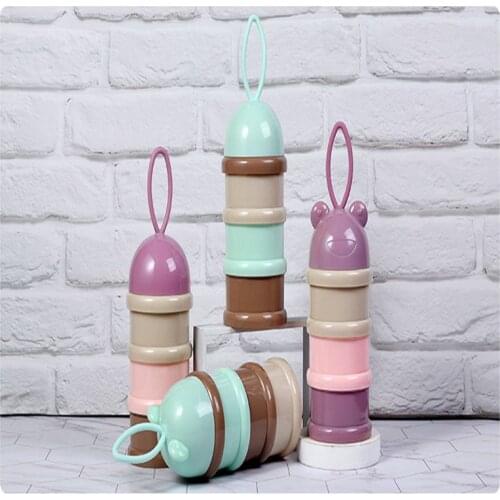 3 layers Portable Baby Food Storage Box Essential Cereal Cartoon Infant Milk Powder Box Toddle Snacks Container powder milk