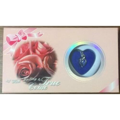 Holiday birthday Gift Love Wish Pearl Kit Heart Cage chain Necklac pink flower